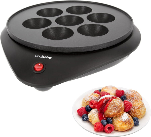 Electric Ebelskiver Maker with Non-stick Coating - Danish Pancake Takoyaki and Cake Pop Baker for Festive Desserts and Gifts