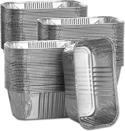 100-Pack Aluminum Mini Loaf Baking Pans - Heavy Duty Disposable 1 Lb Bread Pans