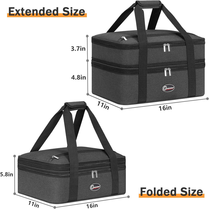 GhvyenntteS Double Casserole Carrier - Expandable Insulated Food Carrier