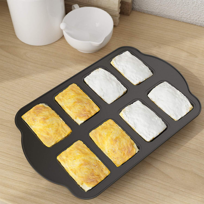 2-Pack Mini Loaf Pan Non-Stick Carbon Steel 8-Cavity Baking Bread Pan