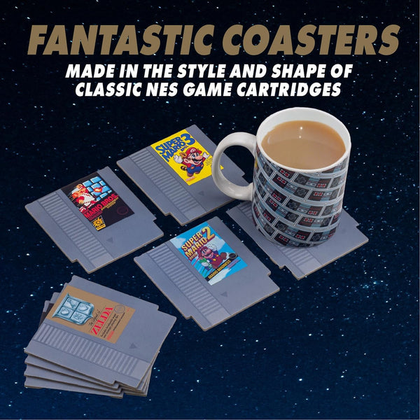 NES Cartridge Drink Coasters - Set of 8 featuring Classic Nintendo Games