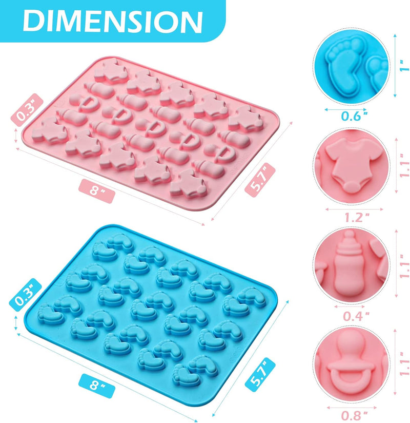 Webake Baby Molds - Bite Size Silicone Candy  Gummy Mould for Baby Shower Cake Decorating