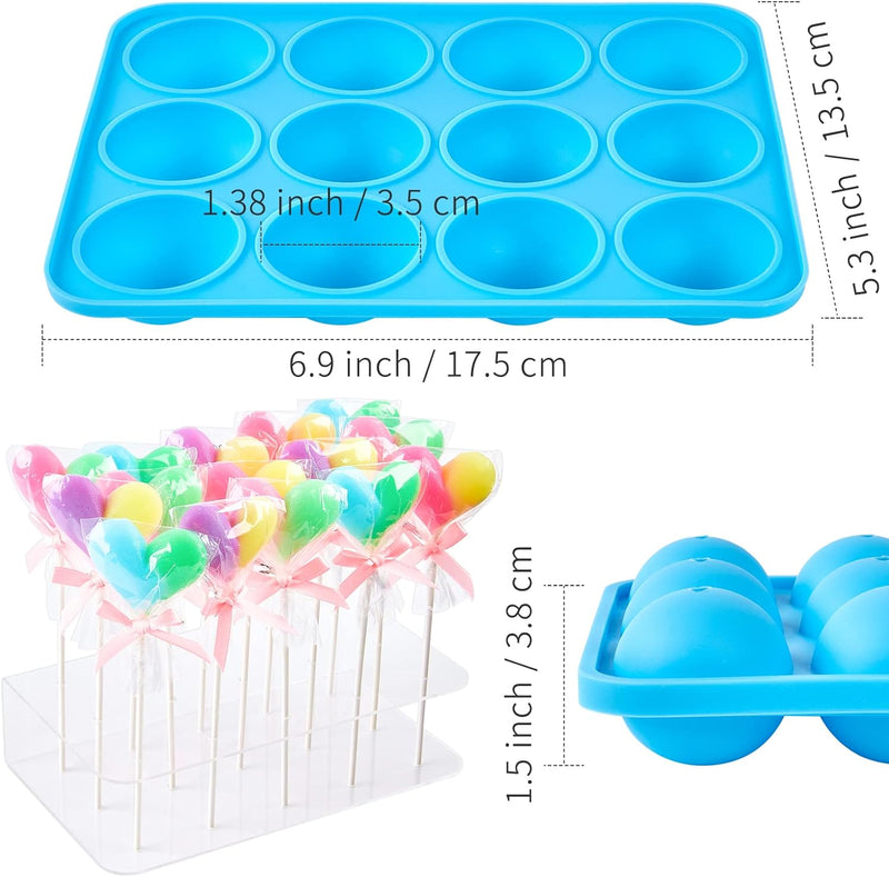 12-Cavity Cake Pop Maker Set with Display Stand and Accessories