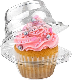 Clear Plastic Cupcake Containers with Dome Lid 100 Count - BPA-Free