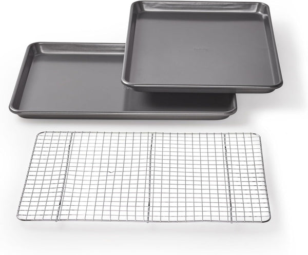 Chicago Metallic Cookie and Jelly-Roll Pan Set with Cooling Rack - 17 x 1225