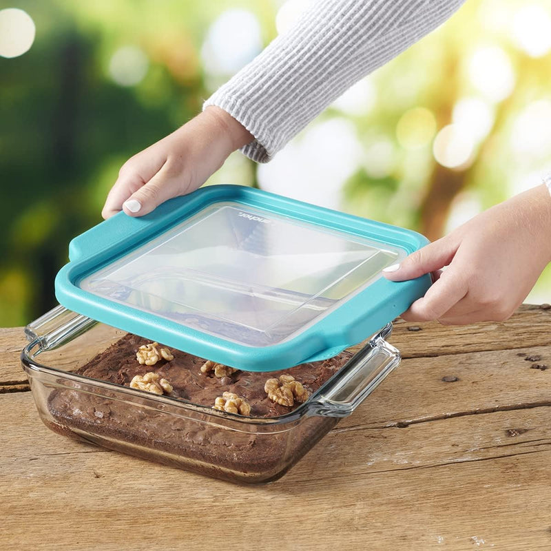 Anchor Hocking Square Glass Baking Dish with Cherry Lid - 8-Inch