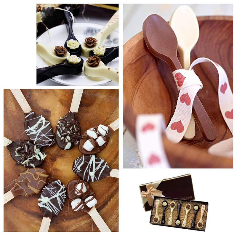 Silicone Chocolate Spoon Mold - 4 Piece Hot Cocoa  Coffee Stirring Spoons for Handmade Treats