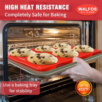 Walfos Mini Silicone Muffin Pan - 24 Cups, BPA Free and Dishwasher Safe, Non-stick Silicone Cupcake Baking Pan, Great for Making Muffin Cakes, Tart, Bread