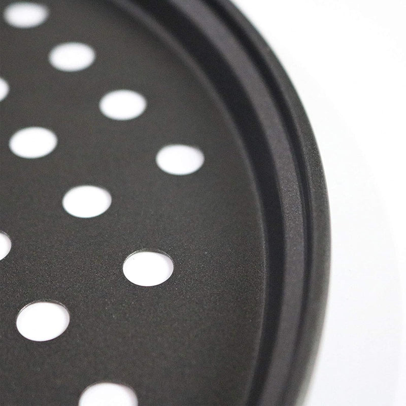 12 Nonstick Carbon Steel Pizza Pan with Holes for Home and Restaurant Baking