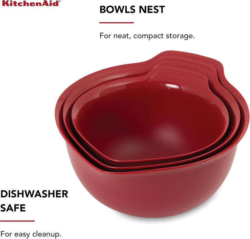 KitchenAid Mixing Bowls Set of 3 Empire Red 2 Quarts