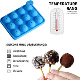 HiYZ Silicone Cake Pop Mold Set,12 Cavity Lollipop Maker Kit,100pcs Cake Pop Stick,15-Hole Acrylic Lollipop Holder for Baking Lollipop, Hard Candy, Cake and Chocolate, for Beginners Small Party