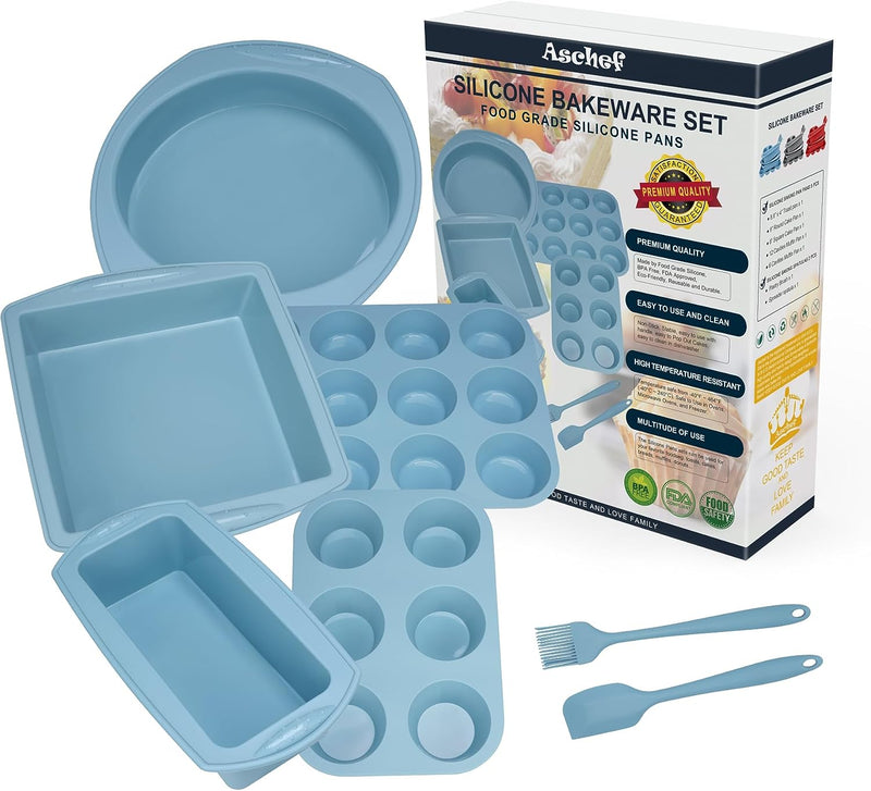 7in1 Nonstick Silicone Baking Set - Oven Bakeware Kit