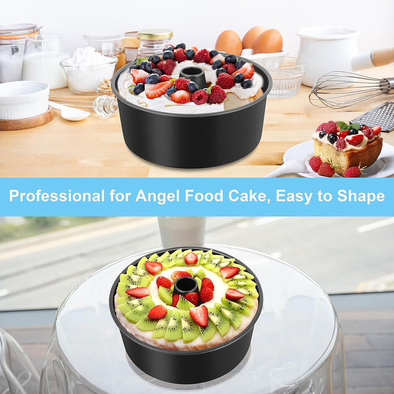 10 Angel Food Cake Pan Stainless Steel Hollow Design Dishwasher Safe Silver