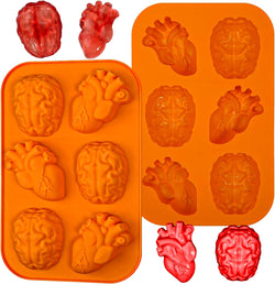 Silicone Halloween Cake Molds - Kamehame Brain Heart Shaped Dessert Molds