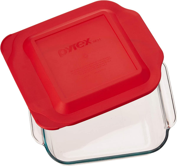 Pyrex 8x8 Large Handle Square Dish - Red