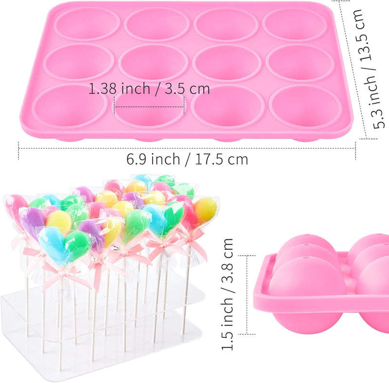 12-Cavity Cake Pop Maker Set with Display Stand and Accessories