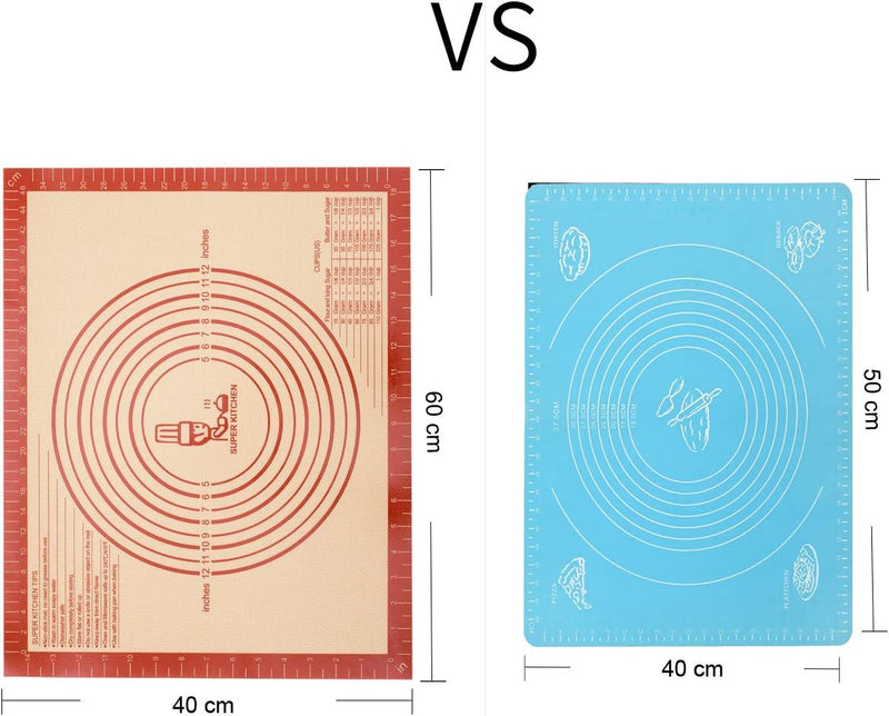 Extra Large Nonstick Silicone Pastry Mat - 28 x 20 with Measurements by Folksy Super Kitchen