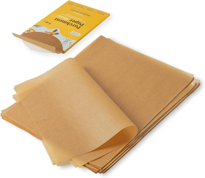 Katbite 200Pcs 12x16 In Unbleached Parchment Paper for Baking - Heavy Duty Precut Sheets for Oven Air Fryer Cookies