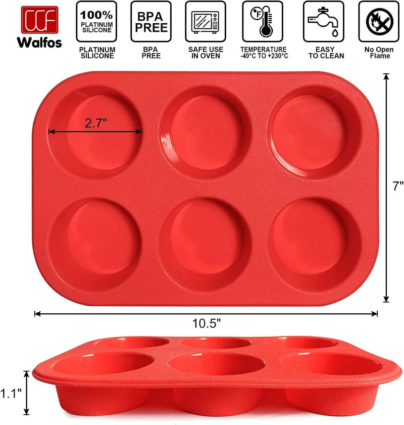 Walfos Mini Silicone Muffin Pan - 24 Cup Non-stick Baking Pan BPA Free Dishwasher Safe