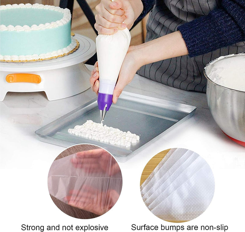 100-Pack 14-Inch Disposable Piping Bags for Cake Decorating and Baking