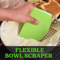 Dough Scraper Bench Scraper for Baking - SURDOCA 3 PCs BPA Free PE Plastic Flexible Bowl Scraper, Sharp Edge & Angles Dough Cutter. Anti-Slip Kitchen Baking Spatula Scraper, Best Baking Lovers' Gift