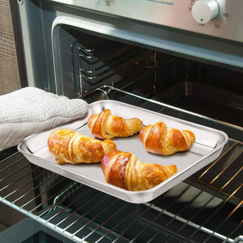 TeamFar Baking Sheet Set- 2 Pans  2 Racks Stainless Steel Non-Toxic Easy Clean Dishwasher Safe - Pack of 4