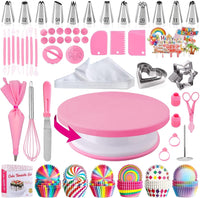 Adocfan Cake Decorating Kit, Baking Supplies, Cake Decorating Supplies, Cake Turntable, Baking Set, Cake Decorating Kit For Beginners, Frosting Tips, Piping Bags, Pastry Tools (255pcs)