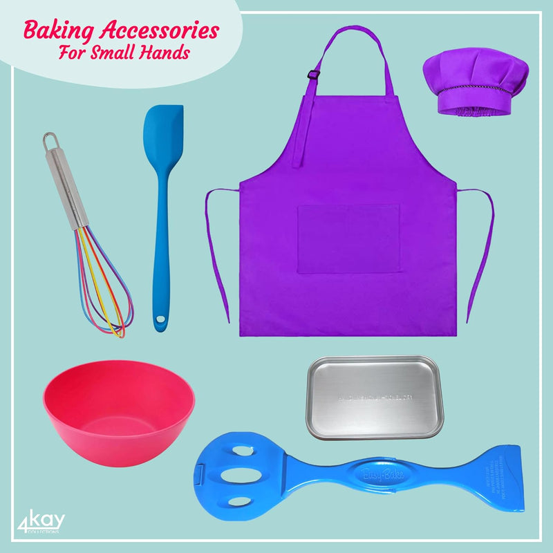 Kids Ultimate Baking Bundle - 11 Items - Oven Mixes Apron Hat Tools Heroic Hot Pink