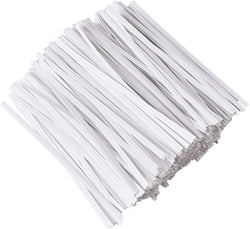 500 White Paper Twist Ties for Bread Bags and Party Favors