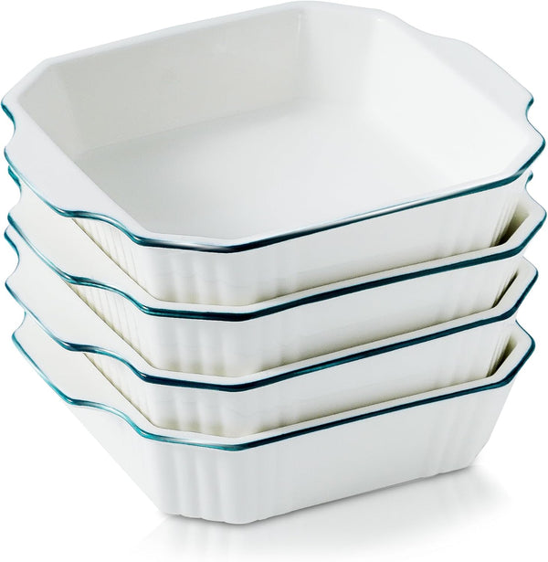 Ceramic Oval Gratin Dishes Oven Safe Set of 4 - 115oz