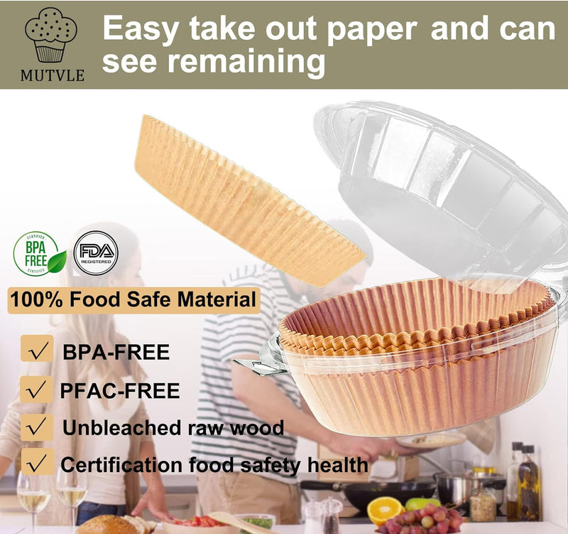 Large Square Air Fryer Liners - 125 Pcs Parchment Paper for 5-8QT Fryers OilWater Proof for BakingRoasting