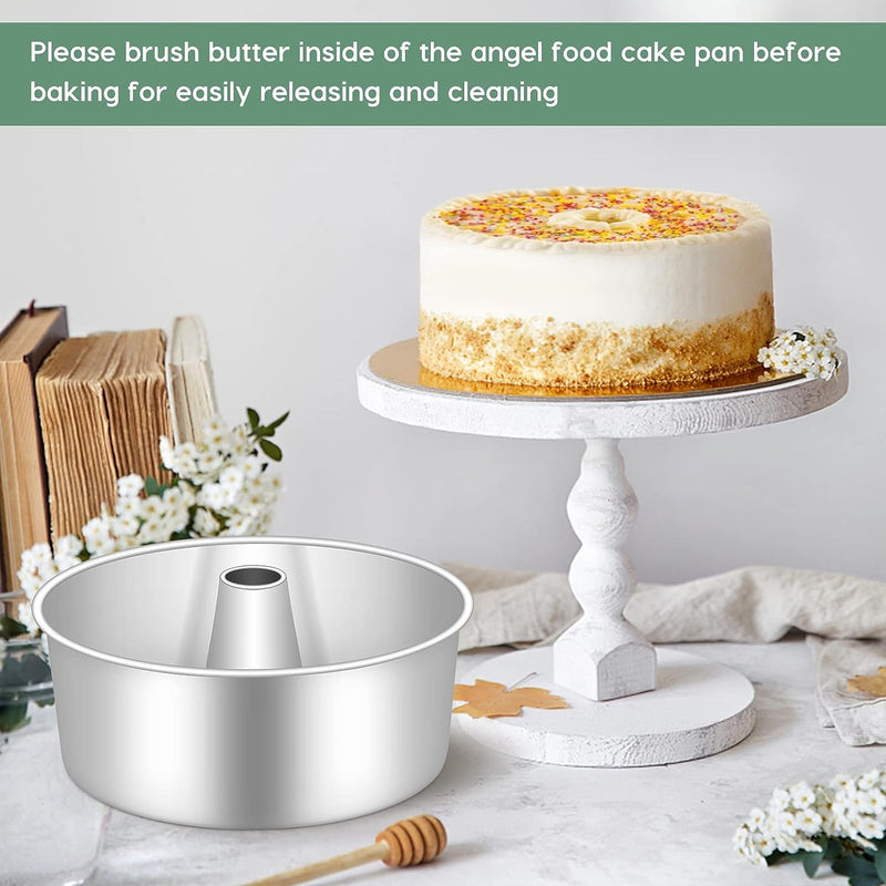 10 Angel Food Cake Pan Stainless Steel Hollow Design Dishwasher Safe Silver