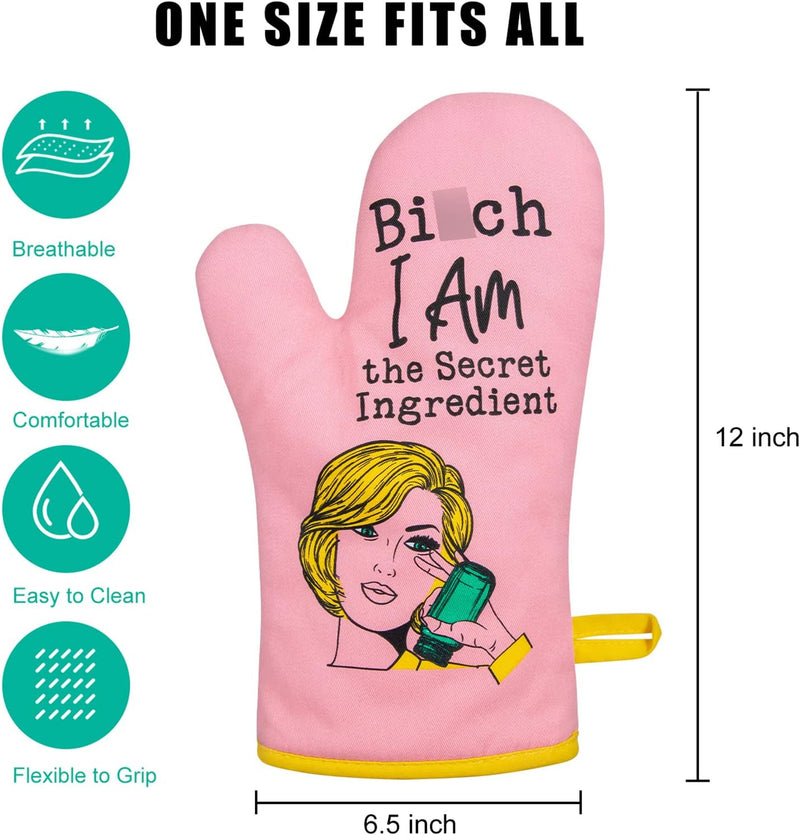 Miracu Oven Mitt - Funny Pink Kitchen Accessories for Housewarming Christmas Birthday