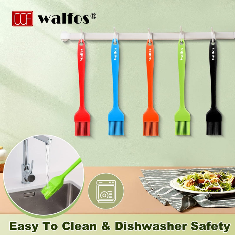 Walfos Silicone Basting Pastry Brush Set 2 Pcs - Heat Resistant for BBQ Baking  Cooking