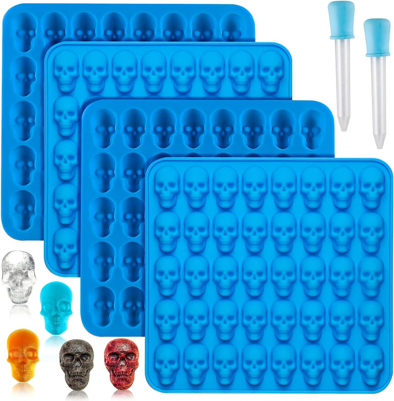 Silicone Gummy Candy Molds - 4 Shapes with Droppers