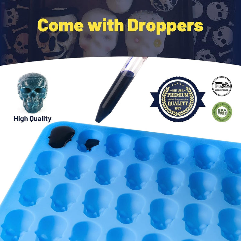 Silicone Gummy Candy Molds - 4 Shapes with Droppers