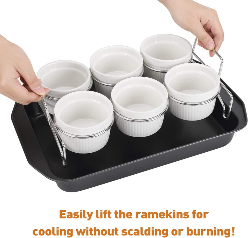 Creme Brulee Set with 6 Ramekins Stainless Steel Rack and 9 X 13 Pan