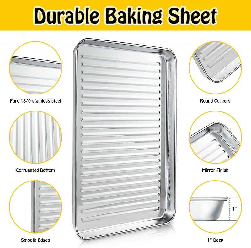 Terlulu Baking Sheet Set - Stainless Steel 2 Pans  2 Racks 16 with Cooling Rack