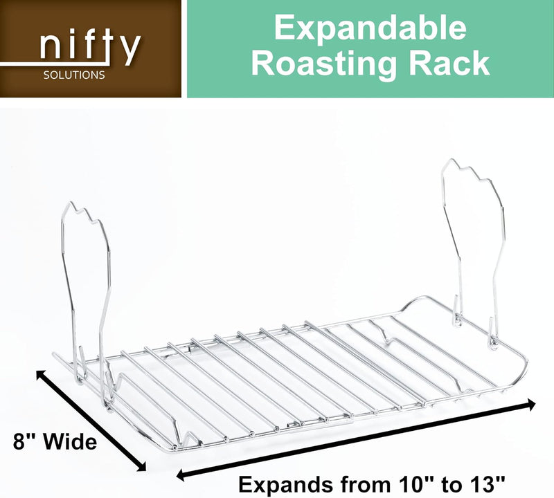 Expandable Roasting Rack with Easy-Grip Handles - Multi-Purpose Cooking Accessory