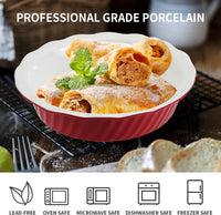 WERTIOO Pie Pan 9 Inch 2 Pack, Ceramic Pie Dish, Pie Plate for Dessert Kitchen, Round Baking Dish Pan for Dinner (Aegean)