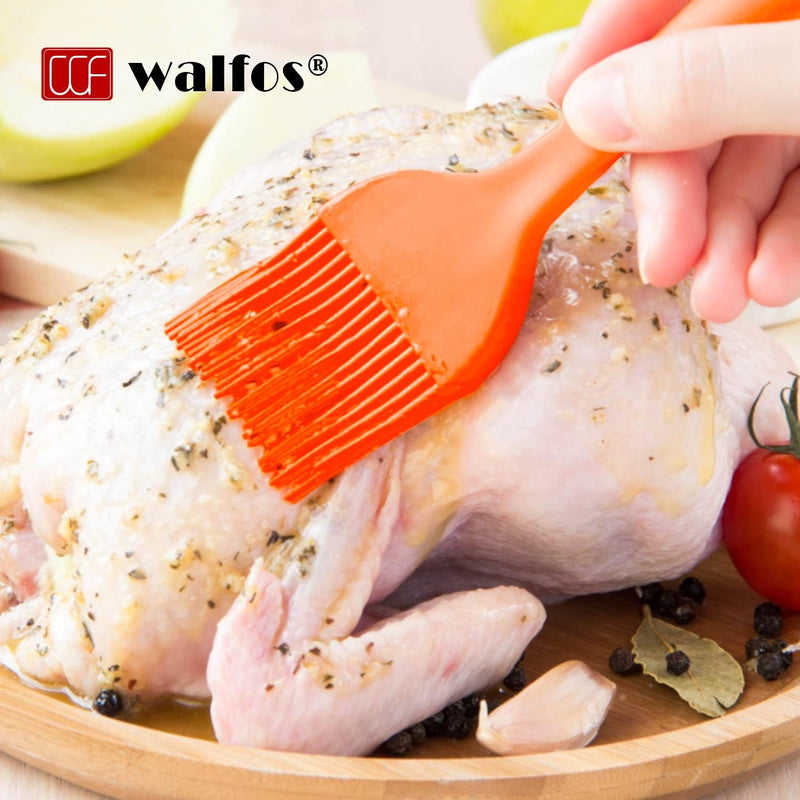 Walfos Silicone Basting Pastry Brush Set 2 Pcs - Heat Resistant for BBQ Baking  Cooking