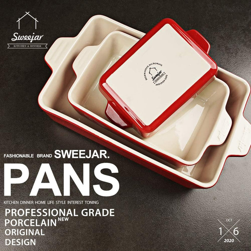 Sweejar Ceramic Bakeware Set - 118 x 78 x 275 Inches Red