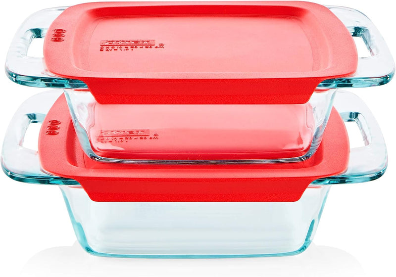 Pyrex Easy Grab 4-PC Extra Large Baking Set with Lids and Handles