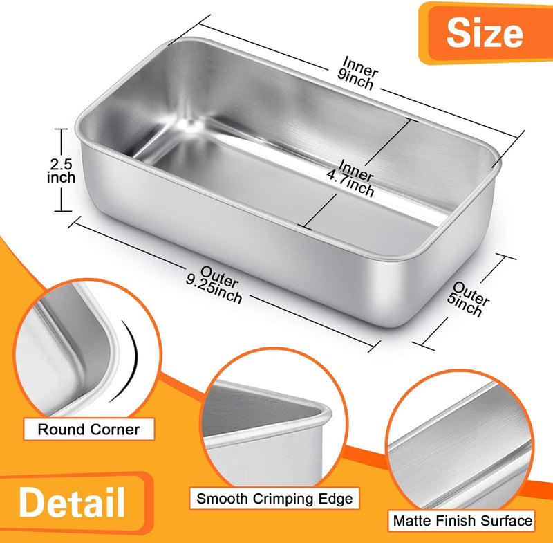 E-far Stainless Steel Loaf Pans - Set of 3