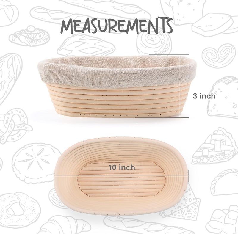 Sourdough Bread Proofing Baskets - Set of 2 with Liners