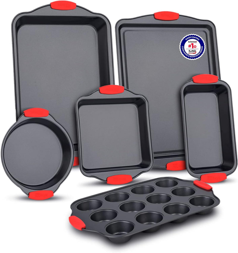 10-Piece Non-Stick Bakeware Set with Silicone Handles - by Bakken