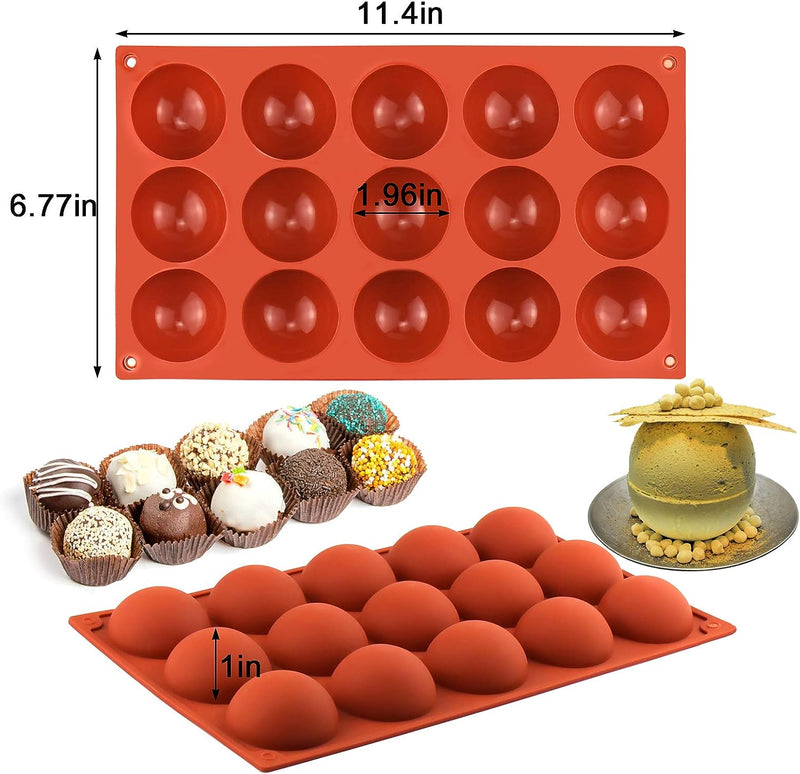 Mity Rain 3-Piece Silicone Hot CocoaChocolate Bomb Mold with 45 Cavity