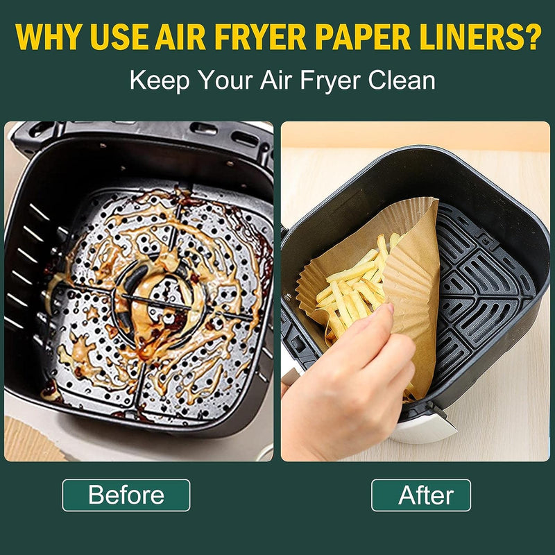 Air Fryer Disposable Paper Liners - Non-Stick Parchment for Ninja Dual Airfryer - Microwave Oven  Accessories - 100PCS 86in x 55in