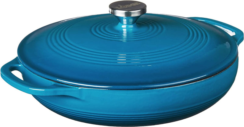 Lodge 36 Quart Enameled Cast Iron Casserole - Caribbean Blue