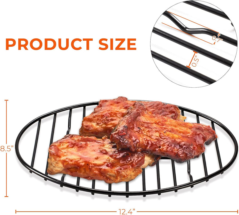 Roasting Rack - V Shape Non-Stick Wire Rack for Cooking Cooling and Grilling in 10x8 Black